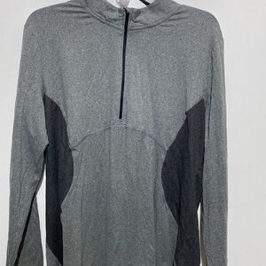 Spyder Active Men's Gray Black 1/4 Zip Long Sleeve Activewear Top Size XL